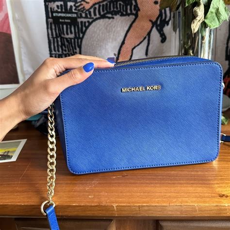 michael kors royal blue crossbody bag|michael kors shoulder bag blue.